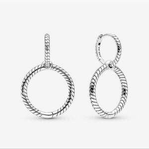 🆕Pandora Moments Charm Double Hoop Earrings